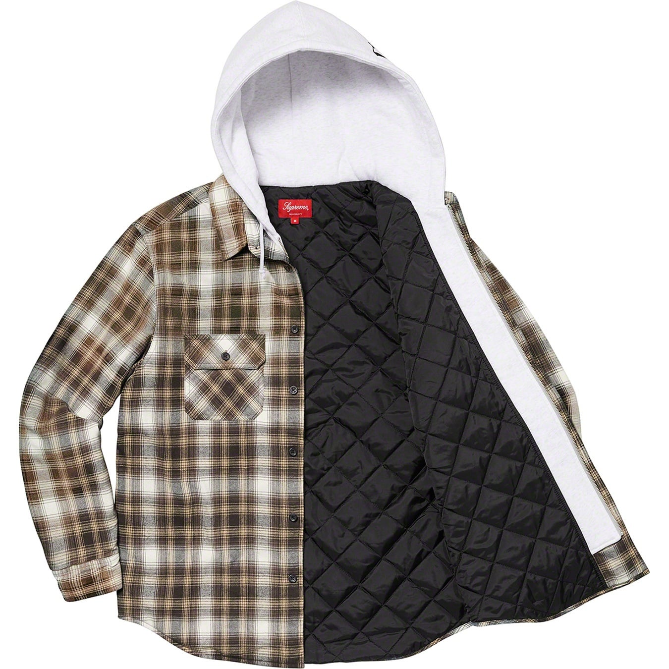 Hooded Flannel Zip Up Shirt view 13